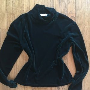 Green Velvet Turtleneck